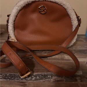 Anne Klein Tan Crossbody Bag with Cream Trim